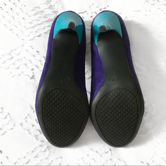 Jessica Simpson purple suede, blue heel / Size 8.5 - Picture 5 of 6